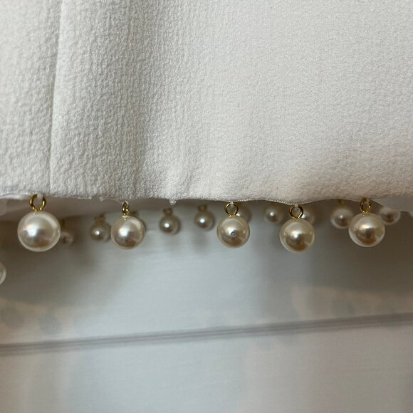 Helsi Estelle Pearl-Trim V-Neck Cap-Sleeve Stretch Crepe Mini Dress - Picture 7 of 7